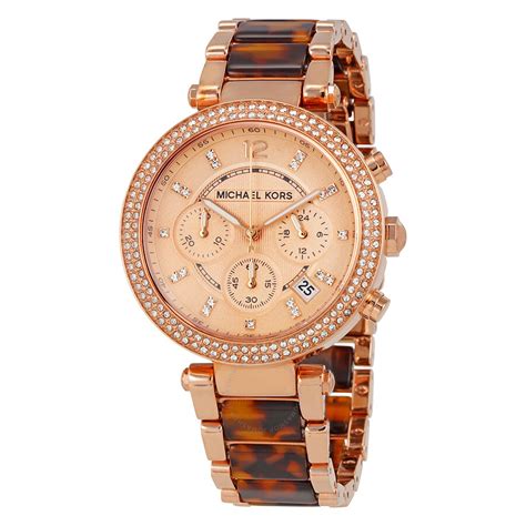 michael kors ladies silver and rose sport watch 45mm|Michael Kors parker chronograph watch.